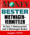 FOCUS-MONEY kürt CHECK24-Mietwagenvergleich zum Gesamtsieger - Auszeichnung Logo