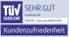 Der TÜV Saarland zeichnet CHECK24 bereits zum sechsten Mal mit der Bestnote "sehr gut" aus - Auszeichnung Logo