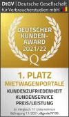 CHECK24 Mietwagenpreisvergleich erzielt erneut 1. Platz beim DtGV Deutschen Kunden-Award - Auszeichnung Logo