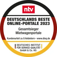 DISQ und n-tv verleihen CHECK24 Mietwagen den Award Deutschlands Beste Online Portale 2023 - Award Logo