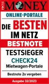 ServiceValue und Focus Money: CHECK24 erhält Bestnote für Kundenzufriedenheit - Auszeichnung Logo