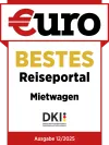 12/2025 - €URO: CHECK24 wird als bestes Reiseportal für Mietwagen ausgezeichnet - Auszeichnung Logo