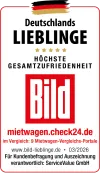 Deutschlands Lieblinge 2026: CHECK24 Mietwagen erzielt höchste Kundenzufriedenheit - Auszeichnung Logo